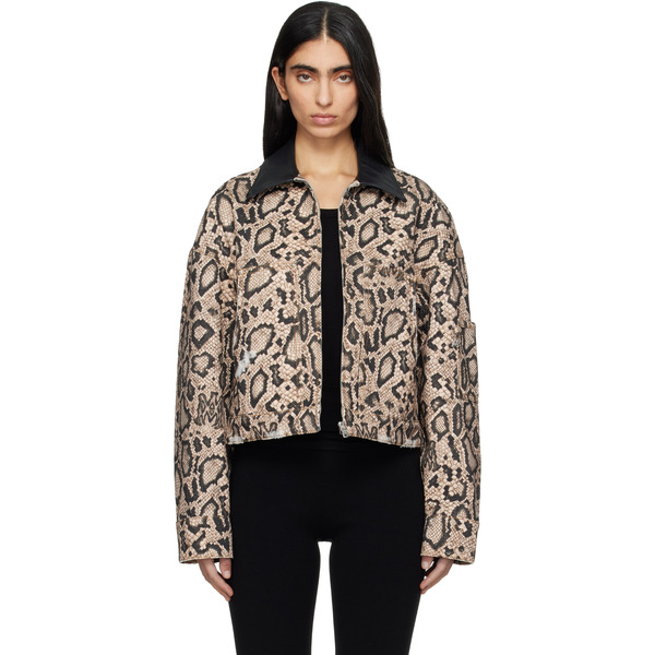  Amiri Brown & Black Snake Denim Jacket 