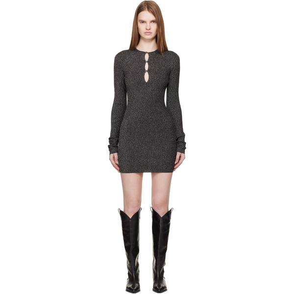  Amiri Gray Ma Hardware Minidress 