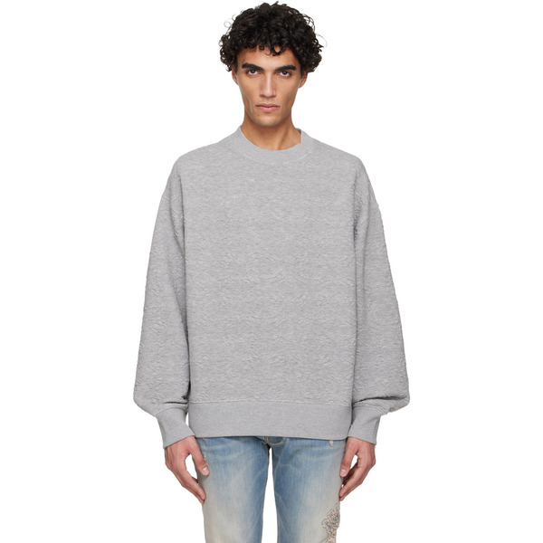  Amiri Gray Ma Quad Oversized Crew Sweatshirt 