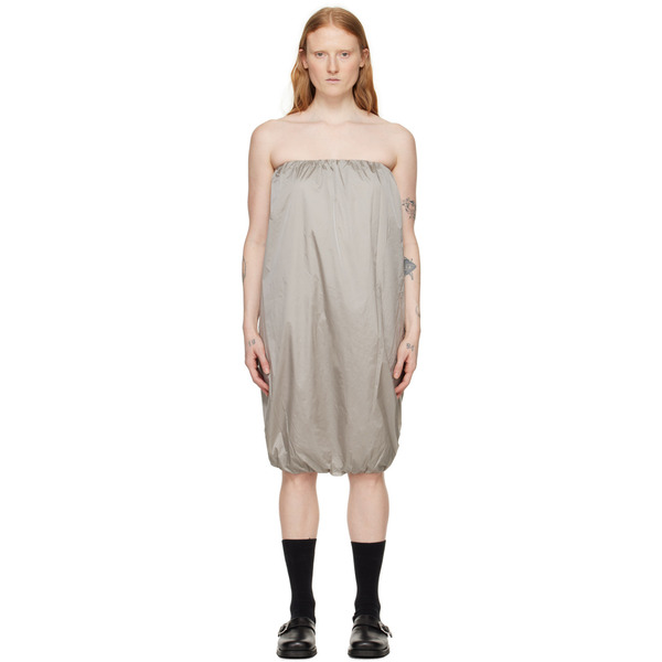  Amomento Gray Shirred Minidress 
