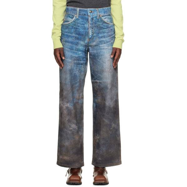  Andersson Bell Blue Festival Mud Printed Jeans 