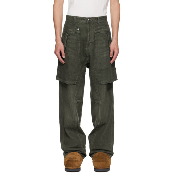  Andersson Bell Khaki Raptor Layered Wide-leg Jeans 