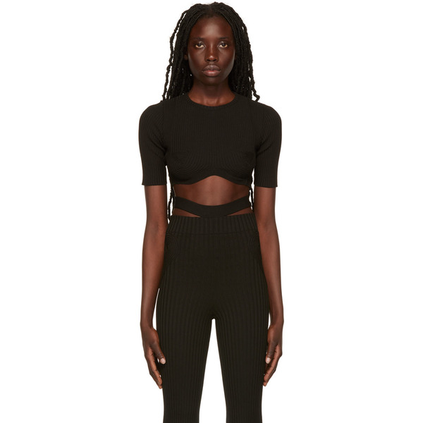  AndreĀdamo Black Cropped Sweater 