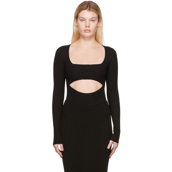  AndreĀdamo Black Cut-out Bodysuit 