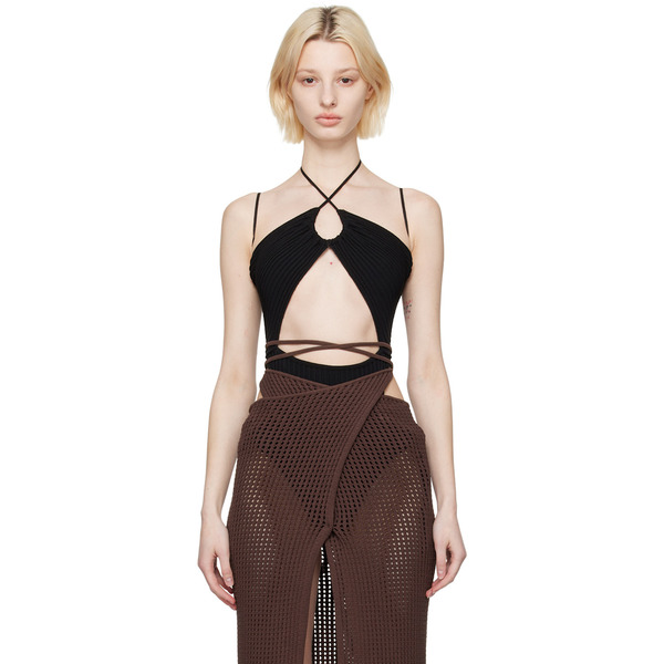  AndreĀdamo Black Sleeveless Bodysuit 