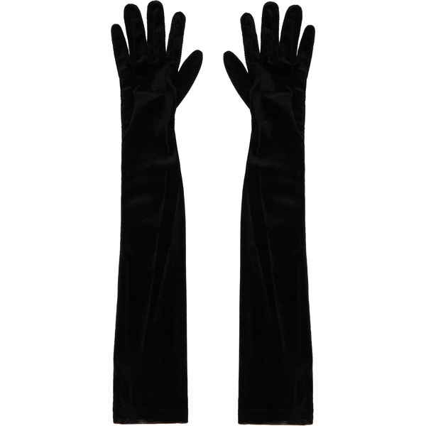  Anna Sui Black Velvet Mesh Gloves 