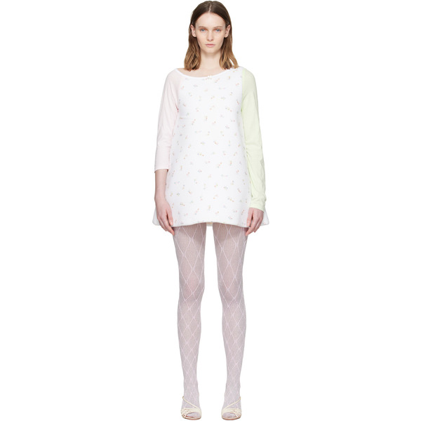  Ans Dotsloevner White Formed Minidress 