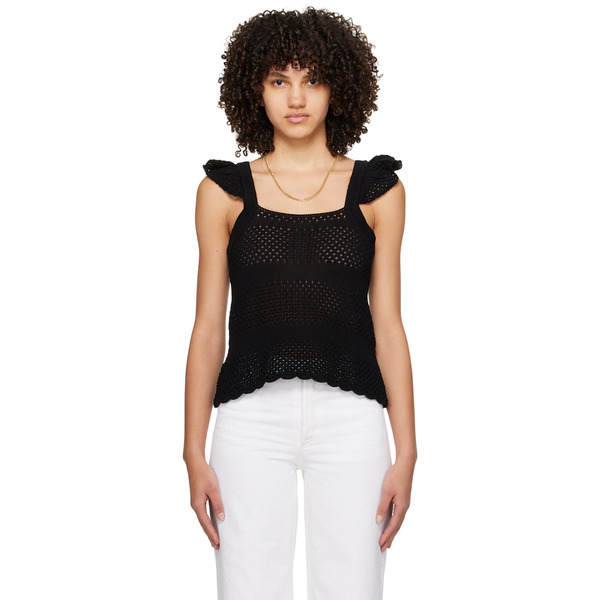  A.p.c. Black Crocheted Tank Top 