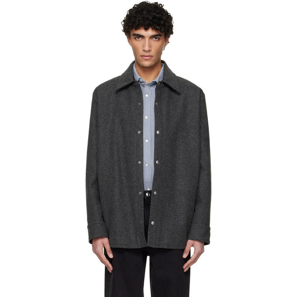  A.p.c. Gray Snap Closure Jacket 