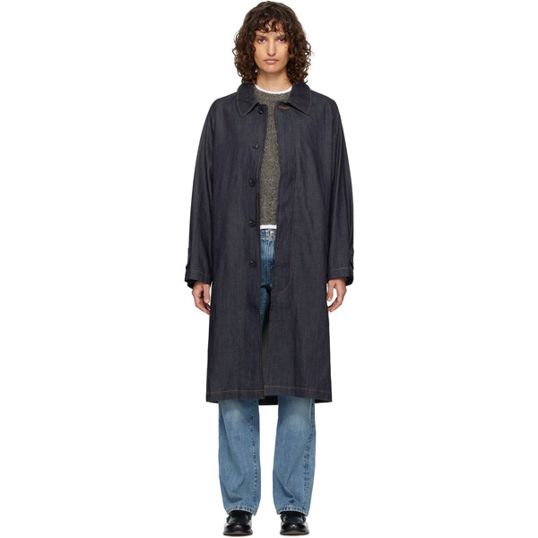  A.p.c. Navy Amy Denim Mac Coat 