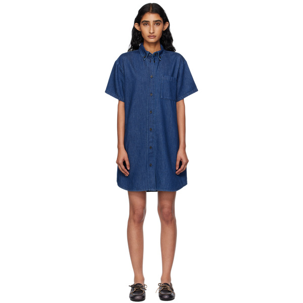  A.p.c. Navy Ary Denim Minidress 