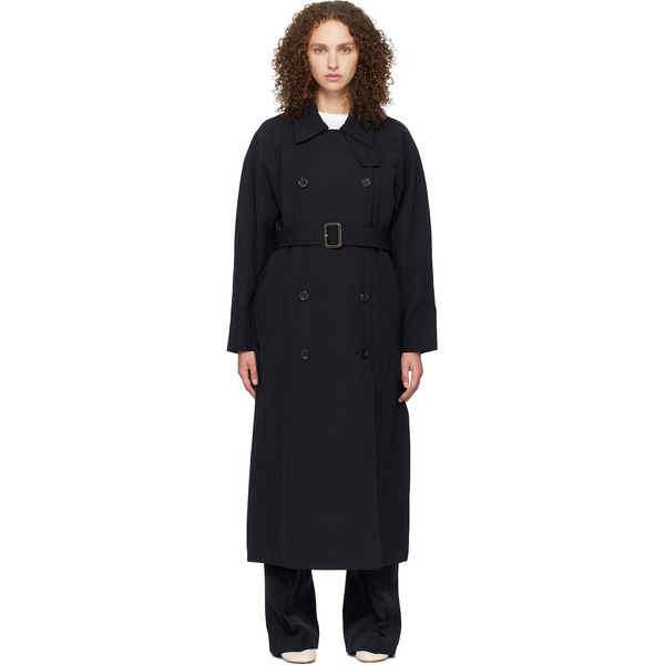  A.p.c. Navy Belted Trench Coat 