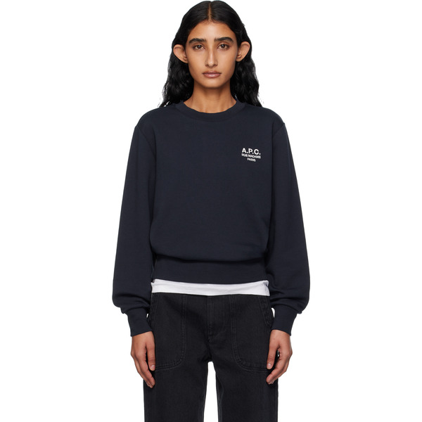  A.p.c. Navy Boxy 'rue Madame' Sweatshirt 