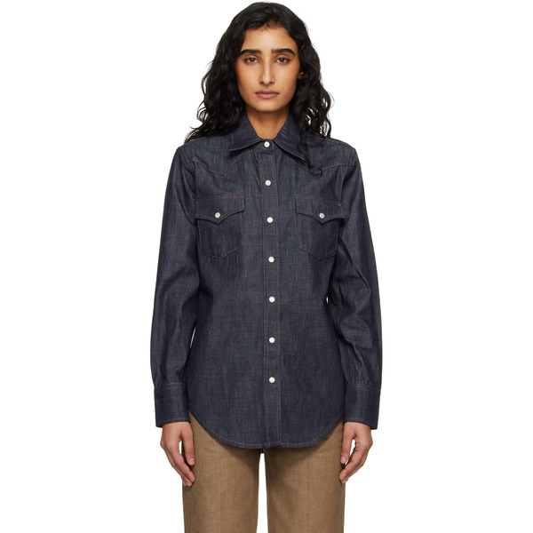  A.p.c. Navy Western Denim Shirt 