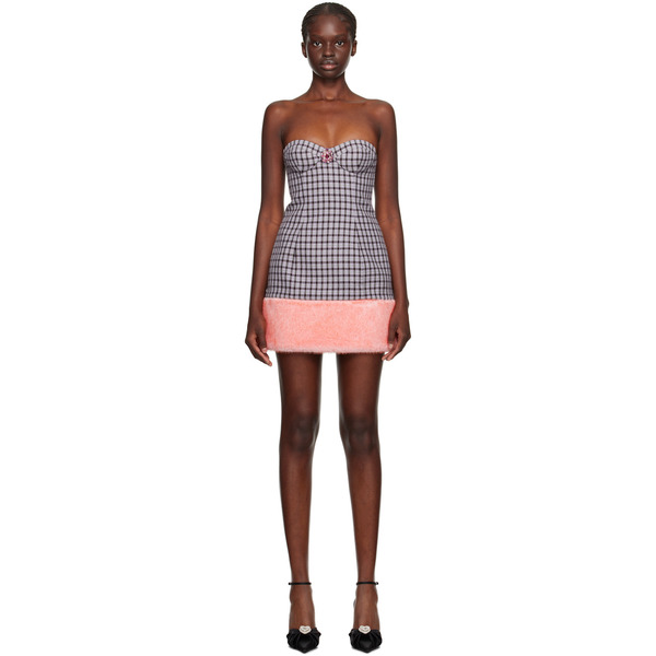  Area Purple Check Minidress 