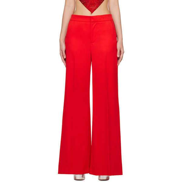  Area Red Crystal-cut Trousers 