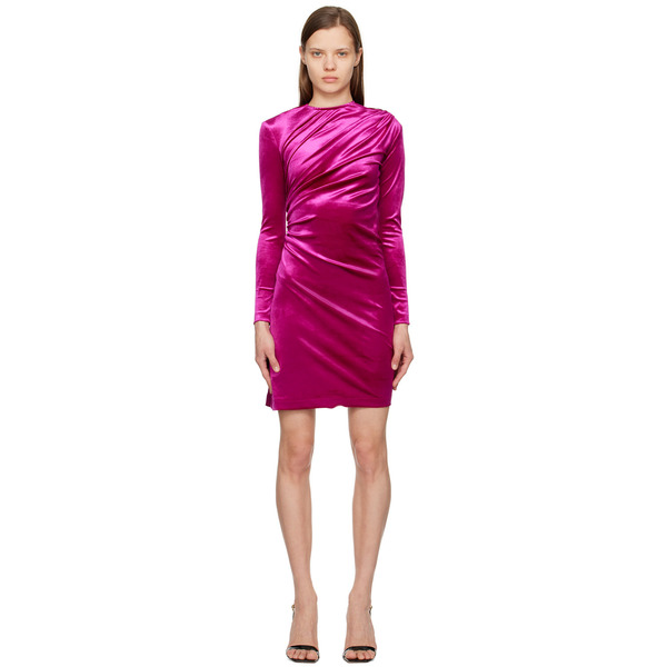  Atlein Pink Ruched Minidress 