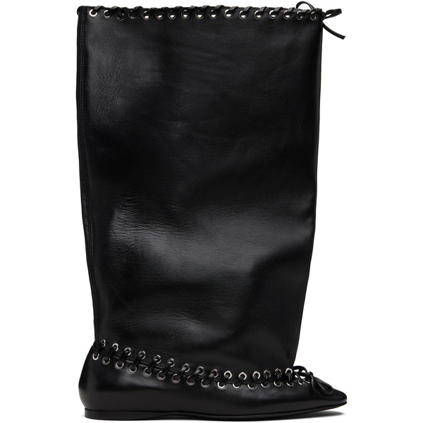  August Barron Black Flat Level Boots 