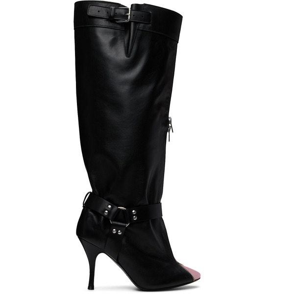  August Barron Black Unzipped Tall Boots 