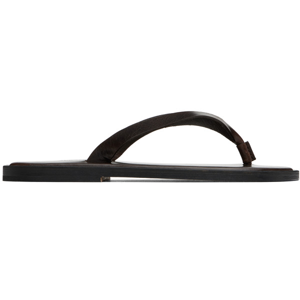  Auralee Brown Leather Tong Flip-flops 
