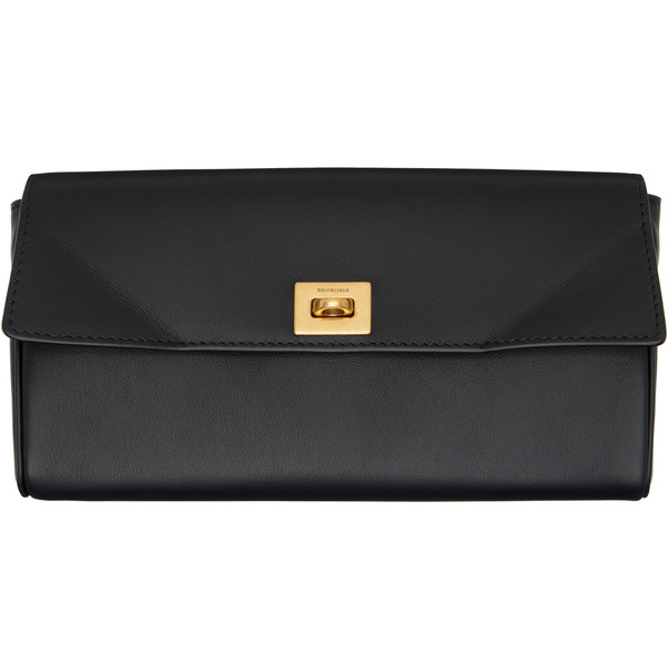  Balenciaga Black Rodeo Continental Wallet 