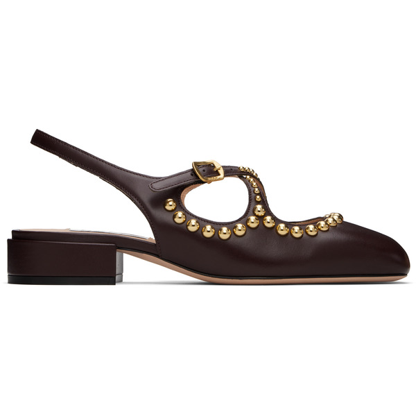  Bally Brown Ballyrina Slingback Heels 