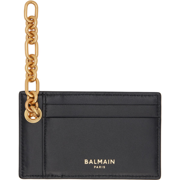  Balmain Black Pulse Monogram Jacquard Card Holder 