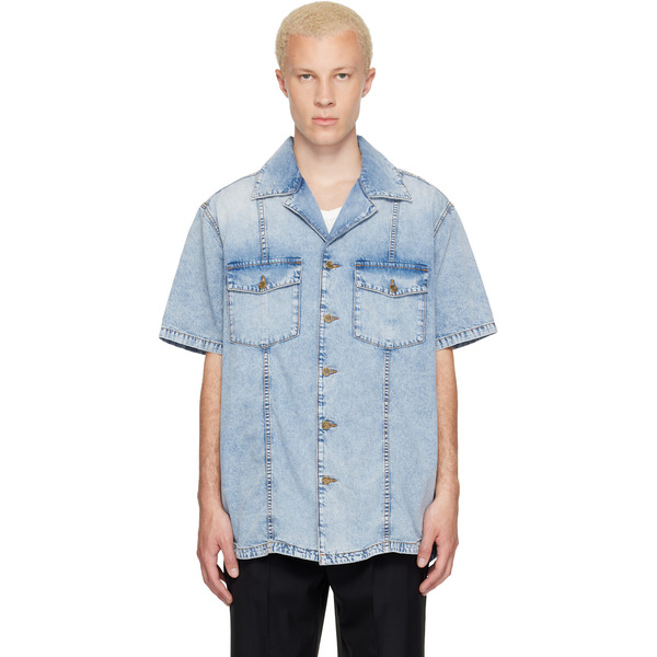  Balmain Blue Denim Shirt 