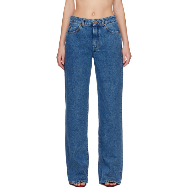  Balmain Blue Straight-leg Jeans 