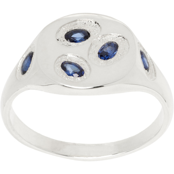  Bleue Burnham Mini Oval Chloroplast Signet Ring 