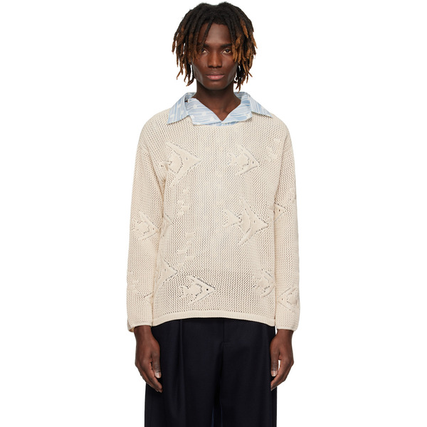  Bode Beige Angel Fish Sweater 