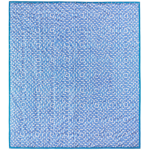  Bode Blue & Off-white Monday Label Quilt 