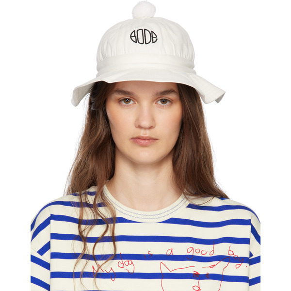  Bode White Paneled Grandfather Bucket Hat 