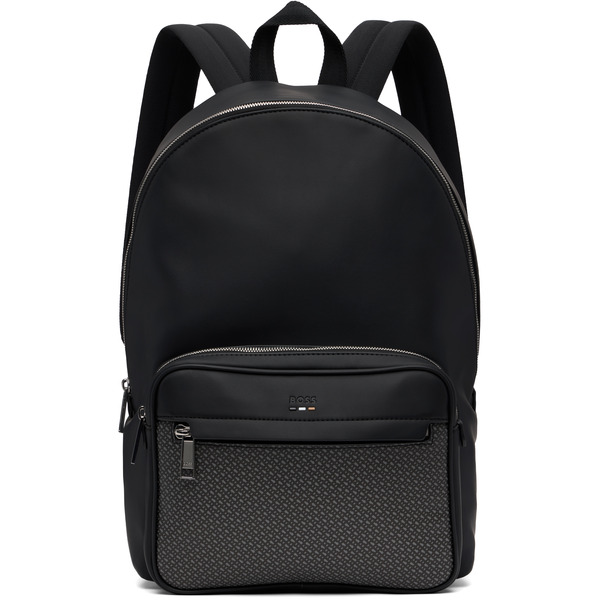  Boss Black Embossed-logo Backpack 