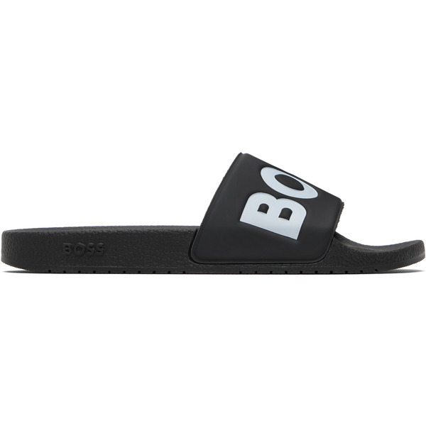  Boss Black Large Logo Detail Pool Slides 