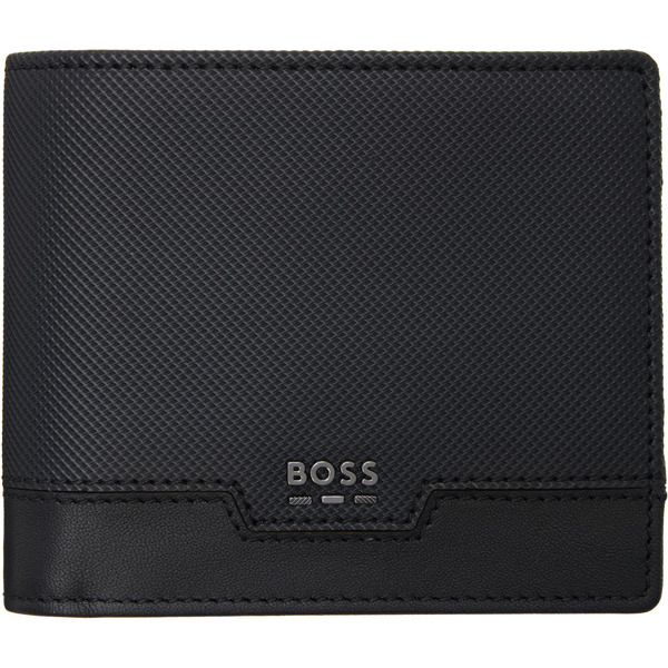  Boss Black Textured Faux-leather Wallet 