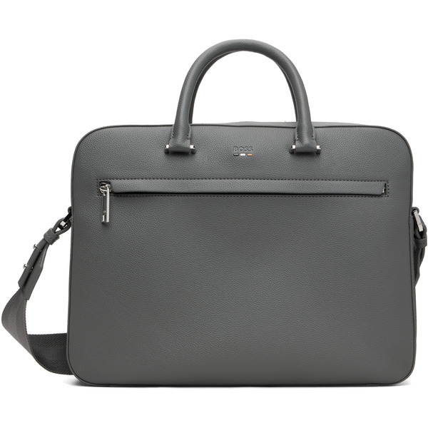  Boss Gray Logo-embossed Document Briefcase 