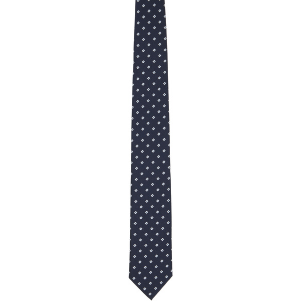  Boss Navy Jacquard-pattern Tie 