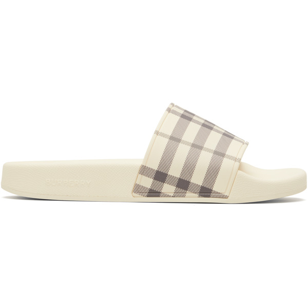  Burberry Beige Check Slides 