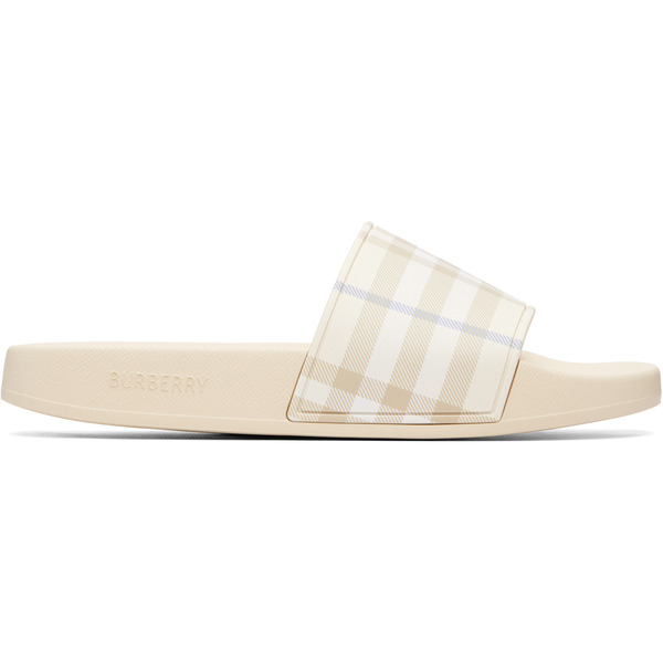  Burberry Beige Check Slides 
