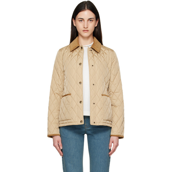  Burberry Beige Quilted Nylon Jacket 