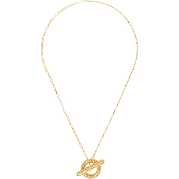  Burberry Check Granulation T-bar Necklace 