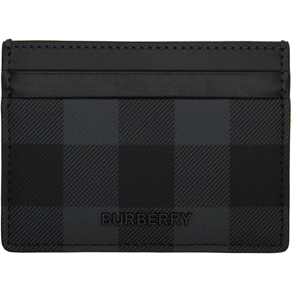  Burberry Gray Check Card Holder 