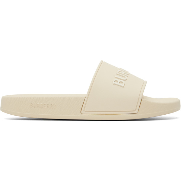  Burberry Off-white Logo Slides 