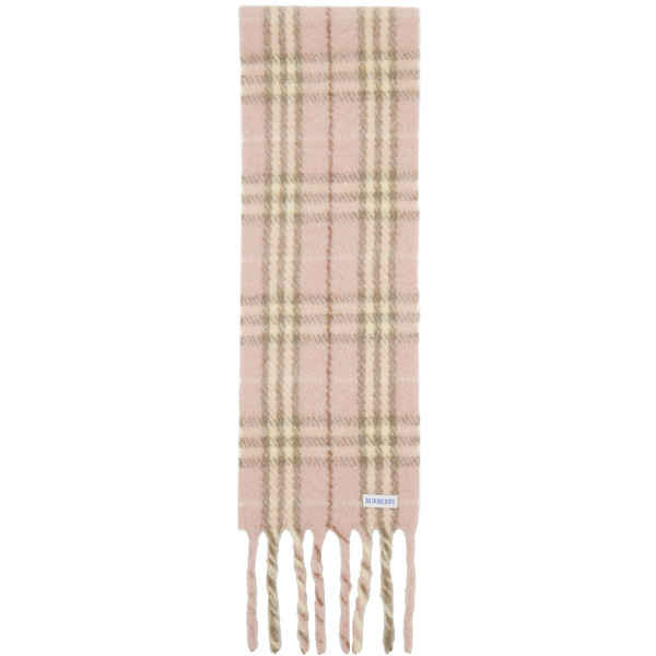  Burberry Pink Small Check Scarf 
