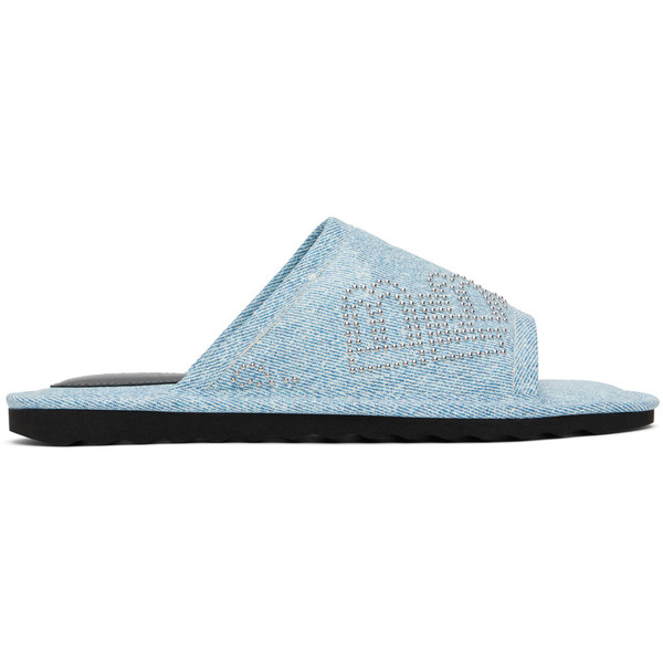  By Far Blue Ari Stud Slides 