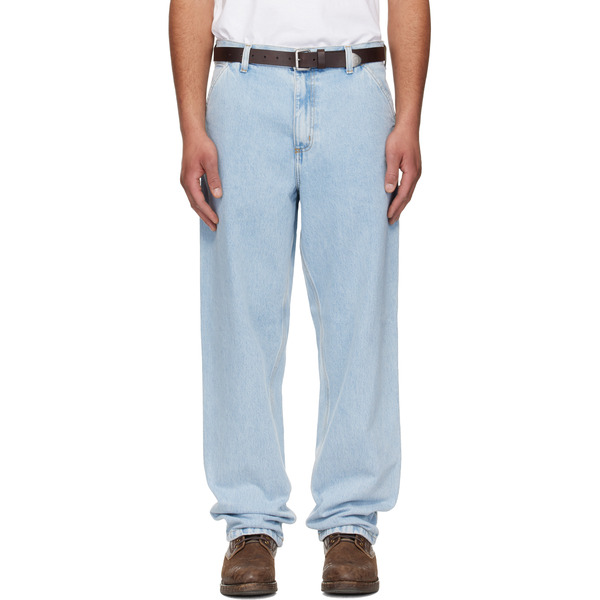  Carhartt Work In Progress Blue Single Knee Jeans 
