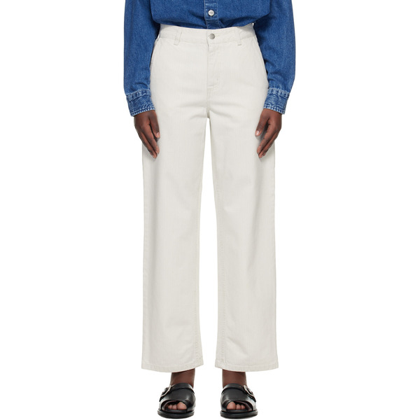  Carhartt Work In Progress Off-white Mercer Stripe Jeans 