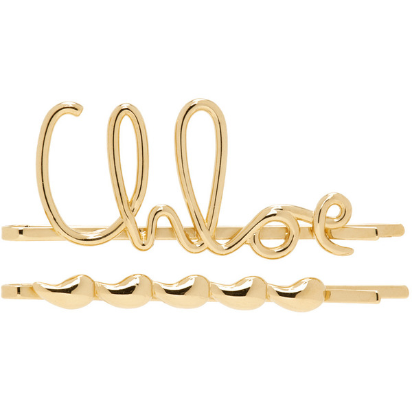  Chloé Gold 'the Chloé Iconic' Hair Clip Set 