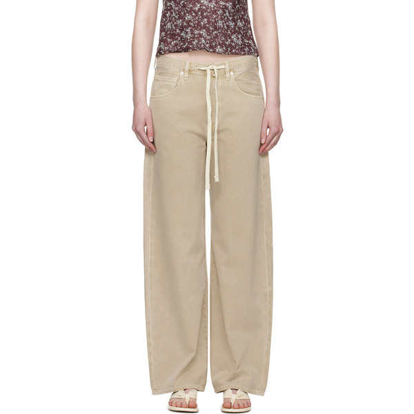  Citizens Of Humanity Beige Brynn Drawstring Jeans 
